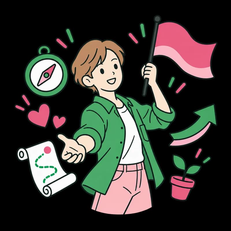 旗振り役タイプのイラスト